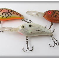 Bill Dance Crawdad, Glitter, & White Fat Free Shad Lure Lot Of Three