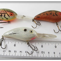 Bill Dance Crawdad, Glitter, & White Fat Free Shad Lot Of Three
