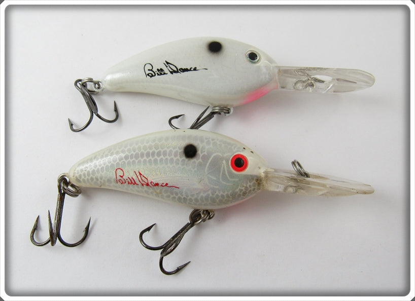 Vintage Bill Dance White Fat Free Shad & Fingerling Lure Pair