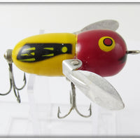 Vintage Heddon Yellow Red Head Tiny Crazy Crawler Lure