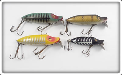 Heddon River Runt Lot Of Four: Yellow Shore, Pike Scale, Black Shore, & Green Shore