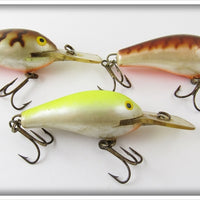 Vintage Rapala Crawdad & Yellow Fat Rap Lure Lot Of Three