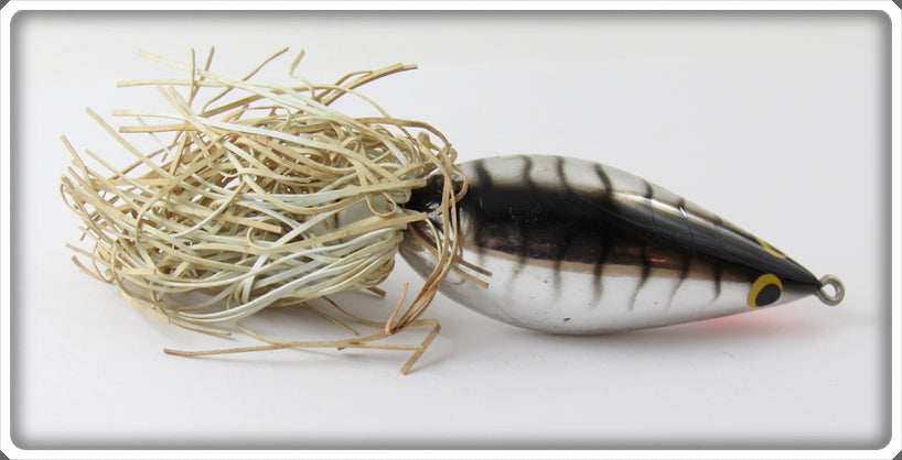 Vintage Bagley Flash Silver With Tiger Stripes Grass Rat Lure