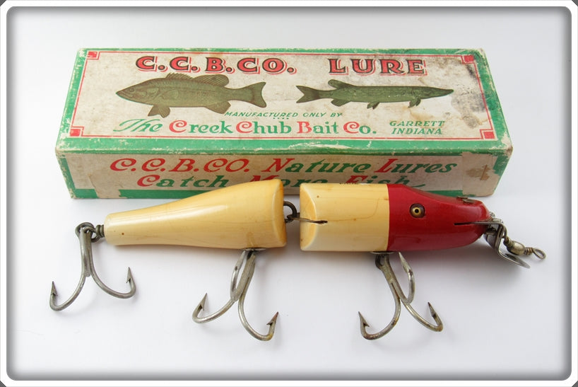 Vintage Creek Chub Red & White Jointed Husky Pikie Lure 3002