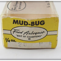 Arbogast White Pink Eye Mud Bug In Box