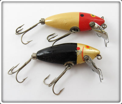 Vintage True Temper White/Red & Black/White Shad Lure Pair