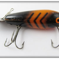 Vintage Bomber Bait Co Orange Black Ribs Model 600 Lure