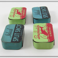 Shurkatch & Ideal Split Shot Tin Lot Of Four