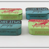 Shurkatch & Ideal Split Shot Tin Lot Of Four