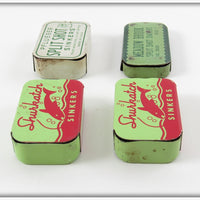 Pflueger, Shurkatch & Meadow Brook Split Shot Tin Lot Of Four