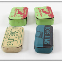 Pflueger, Shurkatch & Ideal Split Shot Tin Lot Of Four