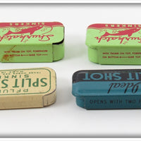 Pflueger, Shurkatch & Ideal Split Shot Tin Lot Of Four