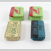 Pflueger, Shurkatch & Ideal Split Shot Tin Lot Of Four