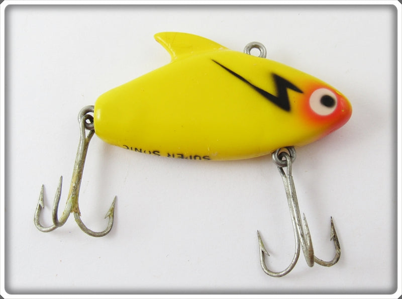 Vintage Heddon Yellow Black Lightning Bolt Super Sonic Lure For