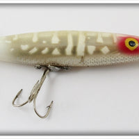 Vintage Heddon Silver & White Dying Flutter Lure