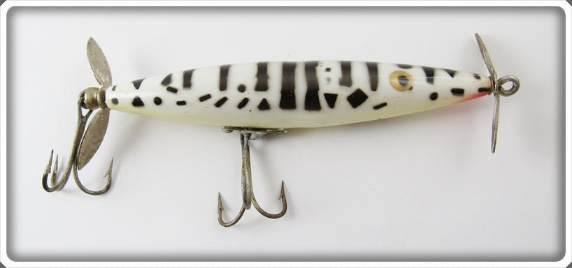 Vintage Heddon White Coachdog Dying Flutter Lure