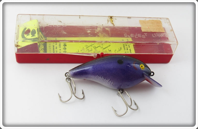 Vintage Cotton Cordell Purple Big O Lure In Box 