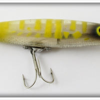 Vintage Heddon Silver & Yellow Dying Quiver Lure