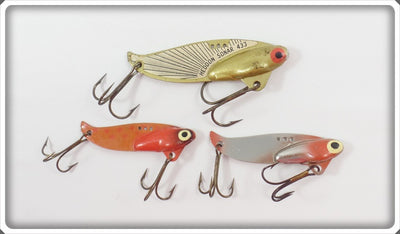 Heddon Sonar Lot Of Three: Gold, Hot Orange, & Silver