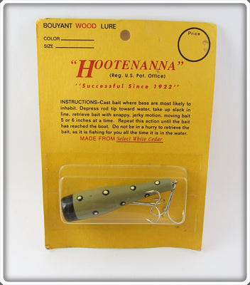 Vintage Manta Ray Inc Grey & Black Hootenanna Lure On Card