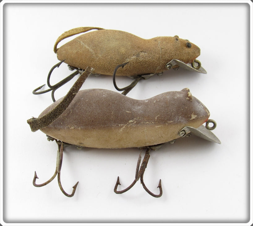 antique mouse fishing lure Vintage Heddon Meadow Mouse Lure Pair For Sale