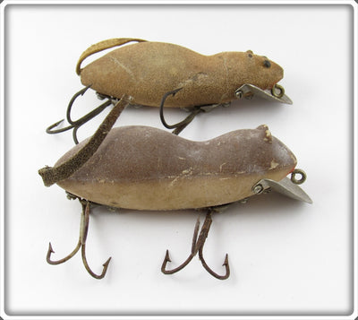 Vintage Heddon Meadow Mouse Lure Pair