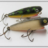 Vintage Shakespeare Silver Flitter & Frog Pup Lure Pair 
