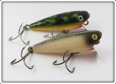 Vintage Shakespeare Silver Flitter & Frog Pup Lure Pair 