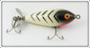 Vintage Bomber White Black Ribs Top Bomber Lure