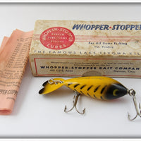 Vintage Whopper Stopper Yellow & Black Model 100 Lure In Box 