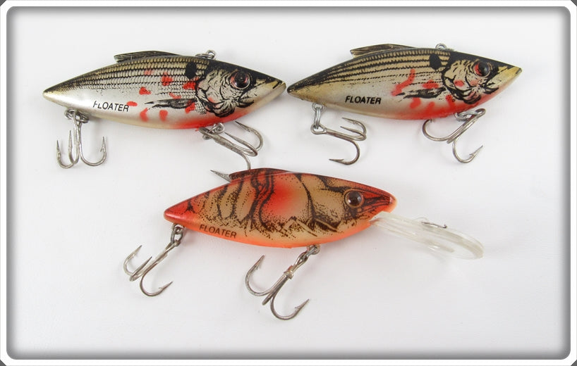 Bill Lewis Natural Finish Rat L Trap Lot Of Three Lures