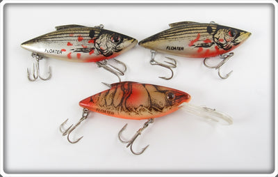 Bill Lewis Natural Finish Rat L Trap Lot Of Three Lures