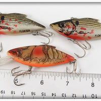 Bill Lewis Natural Finish Rat L Trap Lot Of Three