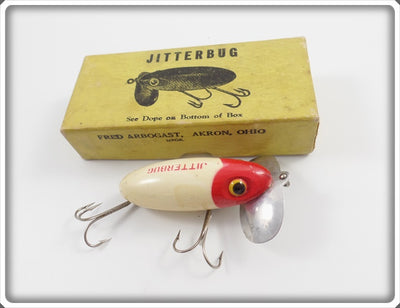Arbogast Red & White Jitterbug In Cardboard Box
