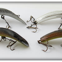 Vintage Helin U20 Flatfish Lure Lot Of Four