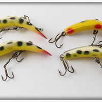 Vintage Helin X5 Flatfish Lure Lot Of Four