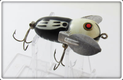Vintage Heddon Black White Head Tiny Crazy Crawler Lure