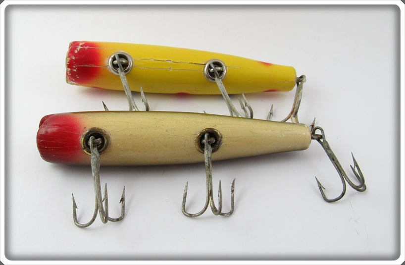 creek chub darter fishing lure Vintage Creek Chub Yellow Spotted & Frog Darter Lure Pair For Sale
