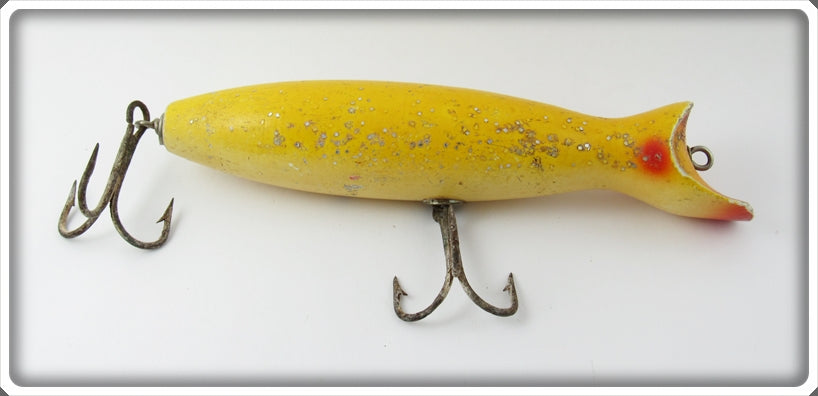 Vintage Stan Gibbs Yellow With Glitter Casting Swimmer Lure 