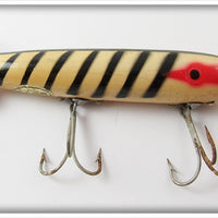 Vintage Shakespeare White Body Black Stripes Krazy Kritter Lure