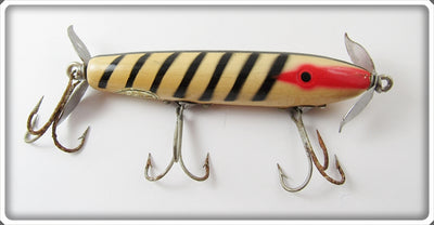 Vintage Shakespeare White Body Black Stripes Krazy Kritter Lure