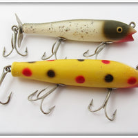 Vintage Creek Chub Yellow Spotted & Silver Flash Darter Pair 