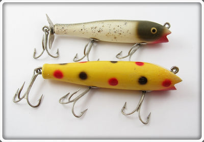 Vintage Creek Chub Yellow Spotted & Silver Flash Darter Pair 