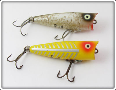 Heddon Silver Flitter & Yellow Shore Tiny Chugger Lure Pair