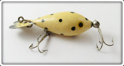 Vintage Whopper Stopper White Black Spots Back Runner Lure