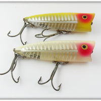 Vintage Heddon Yellow Shore & Black Shore Chugger Spook Pair